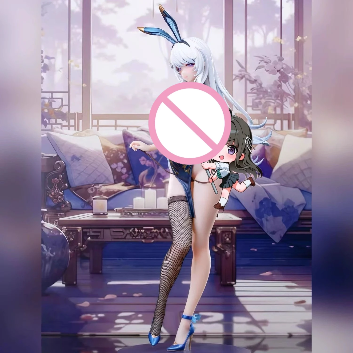 

Winning Bunny Girl Figure Animation Two-dimensional Beautiful Girl Sea View Room Chassis Desktop Model Ornament