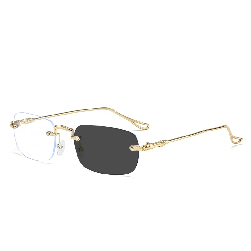 Neue Rahmenlose Quadratische Computer Brille Rahmen Frauen Männer Anti Blau Licht Rechteck Brillen Blockieren Optische Spektakel Brillen