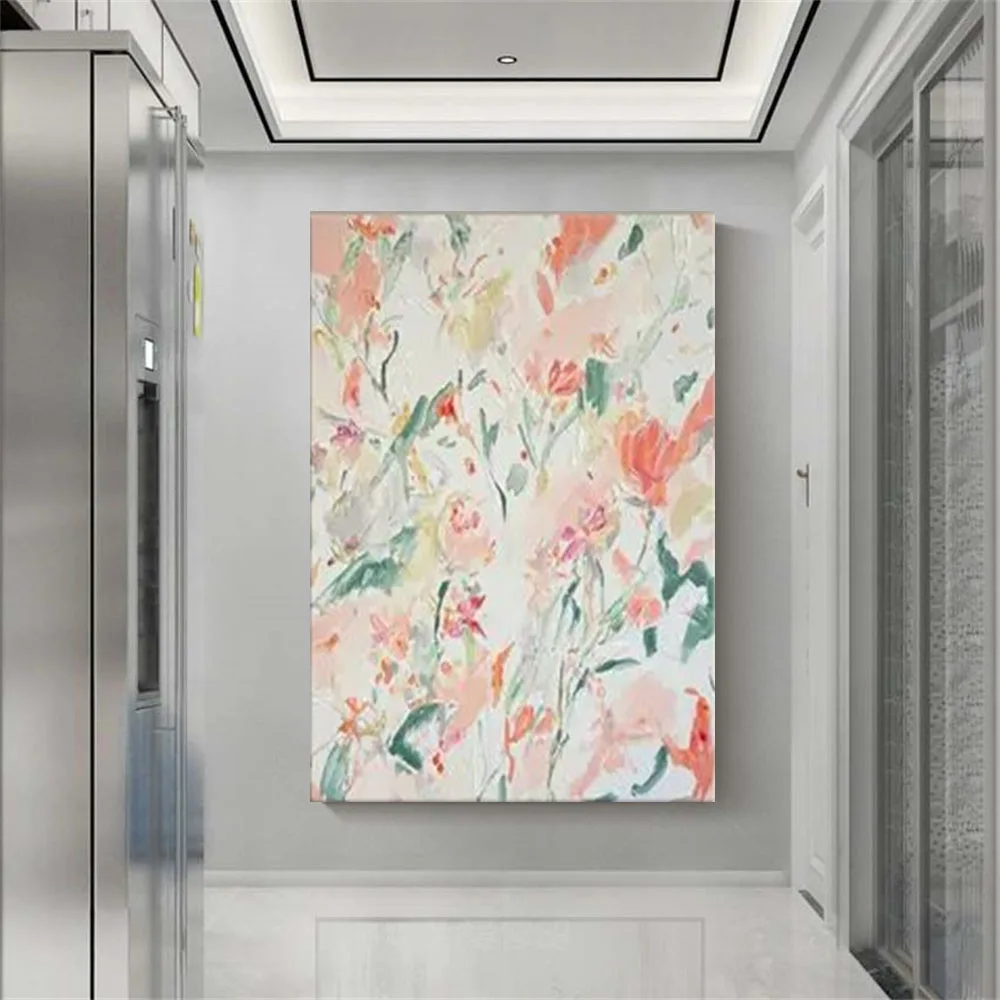 

Цветы высокого качества, цветная цветочная ткань, настенная абстрактная картина маслом ручной работы, современное модное украшение для дома, гостиной