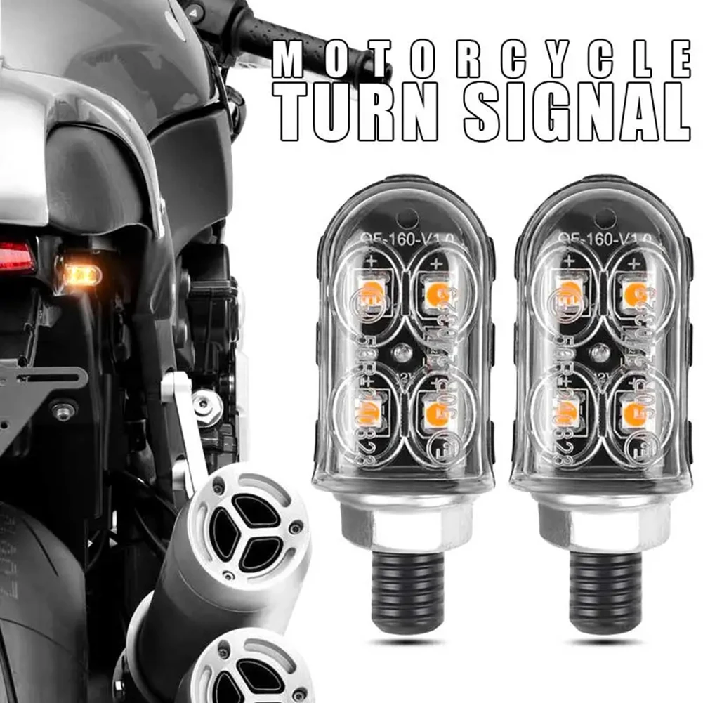 

Motorcycle Safety Clear Lens LED Blinker Indicator Compact Design Motorcycle Turn Signals Accessory Versatile Fitment