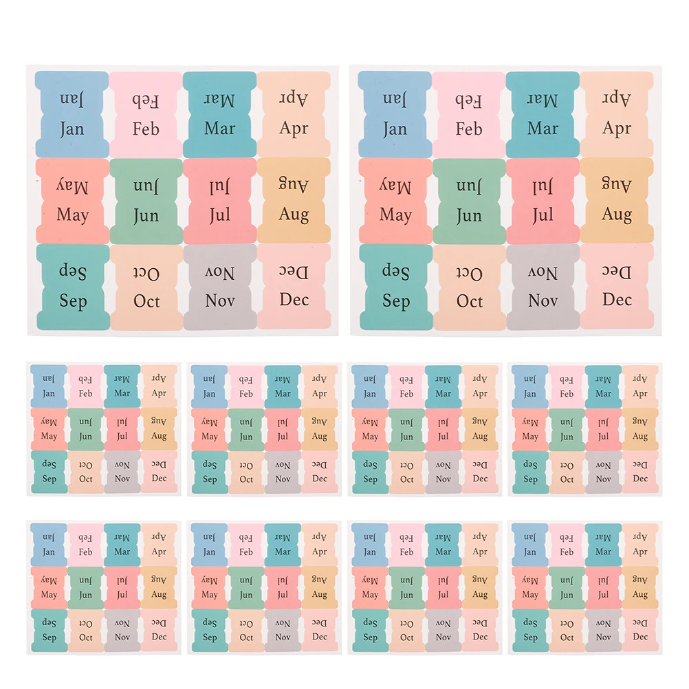 

Month Index Labels Planner Tabs Monthly Dividers Colorful Bookmarks Sticky Page Markers Adhesive Program Stickers Study Work