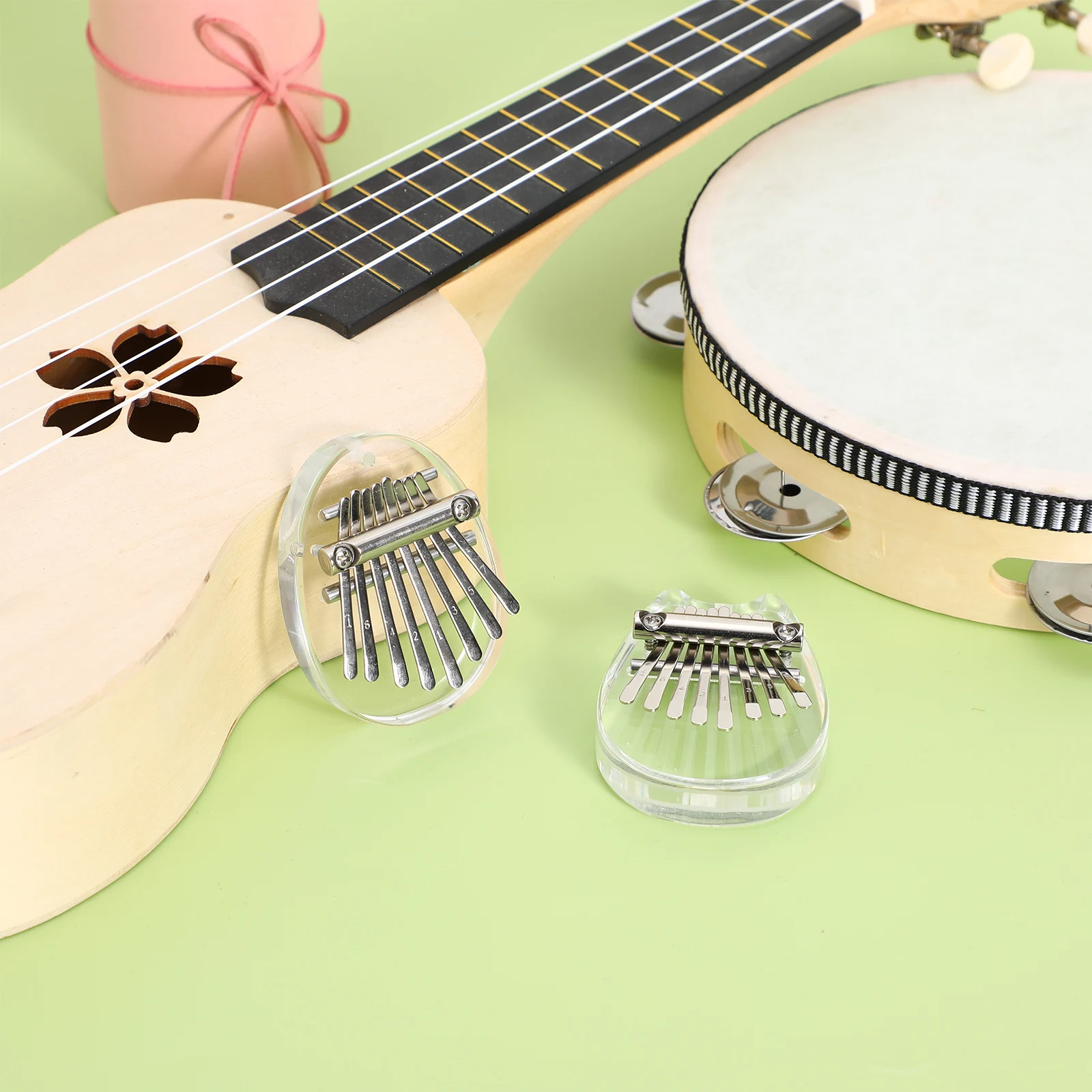 

2 pcs Mini Kalimba Acrylic Portable Musical Instruments for Kids Finger Piano Thumb Piano Adults Easy Learning Toy