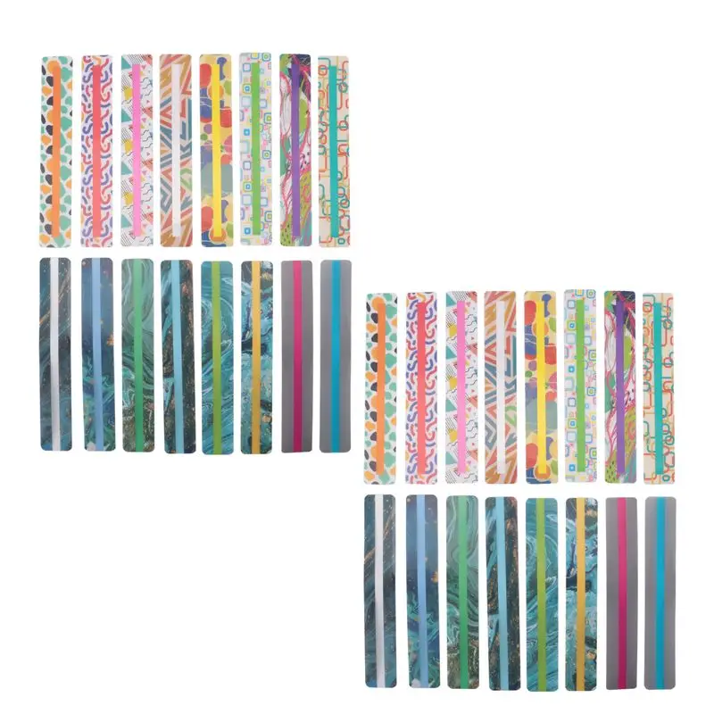 32Pcs Guided Reading Strips For Kids, Dyslexia Reading Strips Highlighter Dyslexia Reading Rulers Highlight Bookmarks-AEF7
