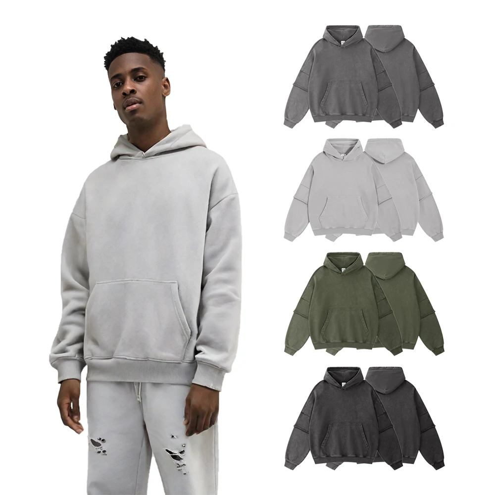 

Men's Clothing Streetwear Cotton Street Style Patch Sleeve Pullover Hoodies Oversized Hoodie Vintage Casual Basics Retro Hoodies