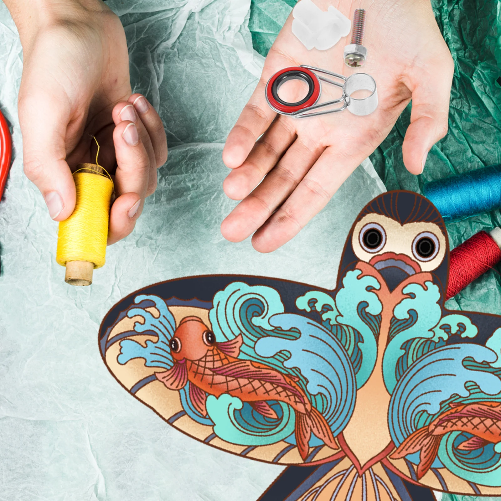 เครื่องจ่ายสายสแตนเลส ทนทาน สำหรับรอกมือหมุน ใช้ได้กับว่าวทุกประเภท กิจกรรมการเล่นว่าวกลางแจ้ง อุปกรณ์เสริมว่าว