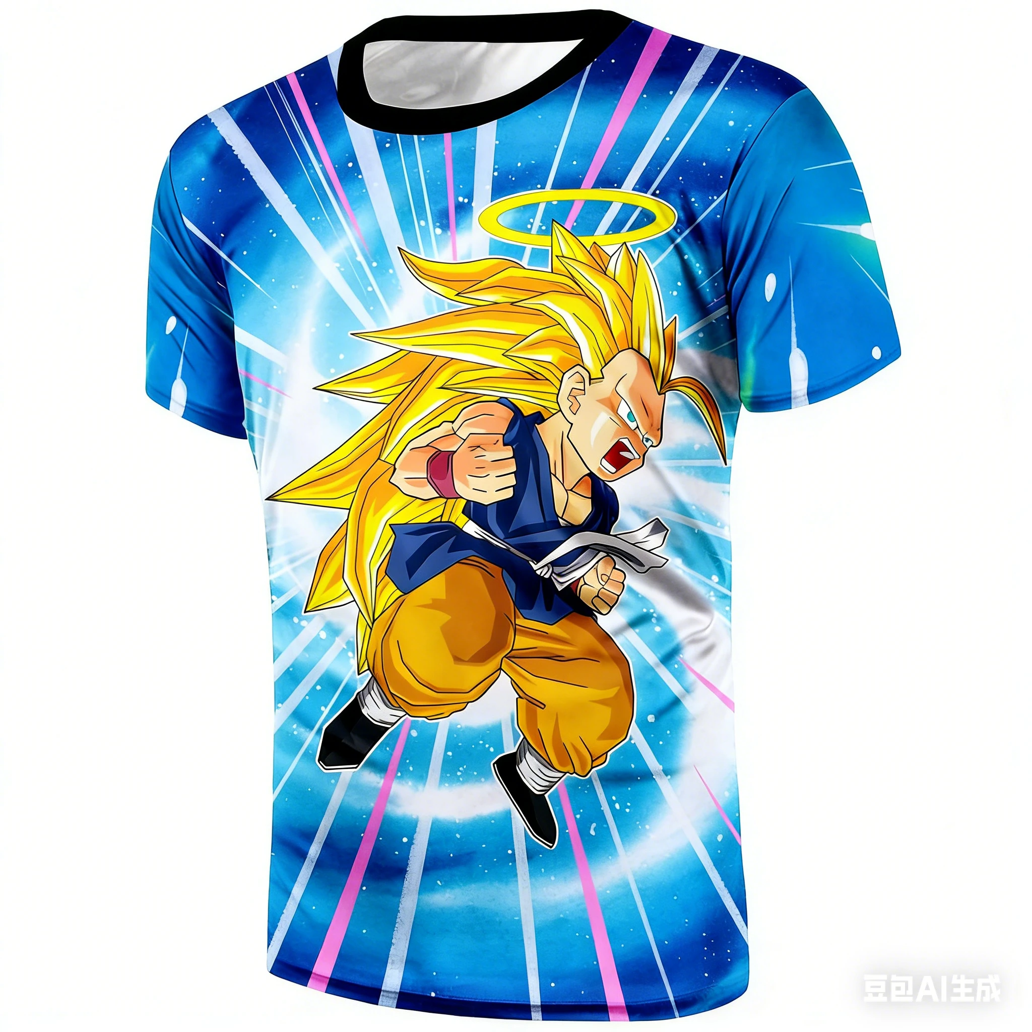 Camiseta con estampado de Anime japonés Dragon Ball Z, Goten Super Saiyan SSJ3 Angle Aura, diseño Simple, camisetas de Cosplay para niños y adultos, ropa