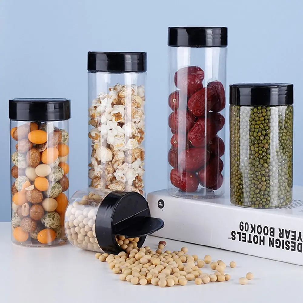 1 قطعة مع أغطية تسميات زجاجة توابل أداة المطبخ 130 مللي-600 مللي برطمانات التوابل صندوق بهار شواء بلاستيكي شفاف