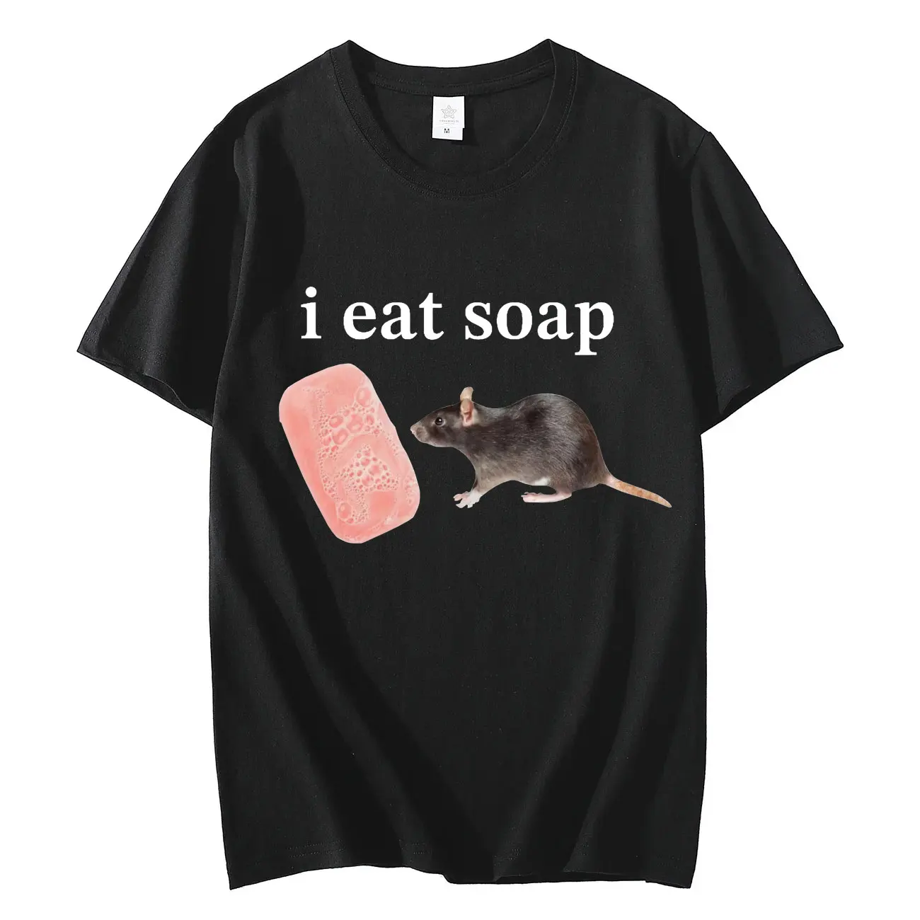 

I Eat Soap Funny Rat Meme T Shirt High Street Fashion Trend Short Sleeve T-shirt High Quality Cotton Oversized T-shirts Unisex