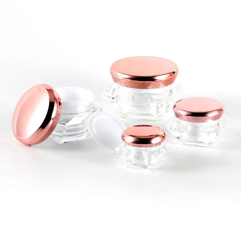 

Cosmetic Diamond Shape Gasket Sample Jar Facial Cream Bottle Refillable Container Empty Box