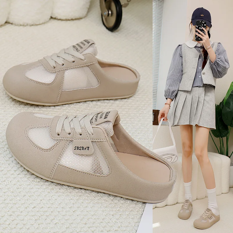 

Новые летние женские шлепанцы, оригинальные женские сетчатые дышащие сабо, сандалии, уличные женские полутапочки Baotou, женская обувь