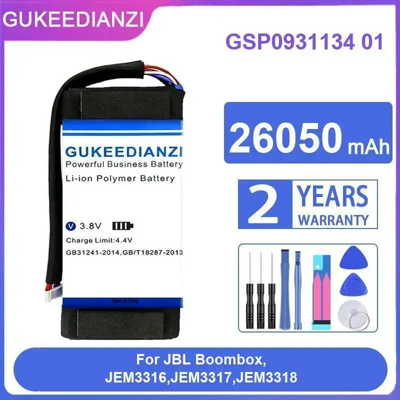 

Аккумулятор для колонки JBL Boombox 1 JEM3316 JEM3317 JEM3318, 26050 мАч, GSP0931134 01, высокая совместимость, стабильная работа