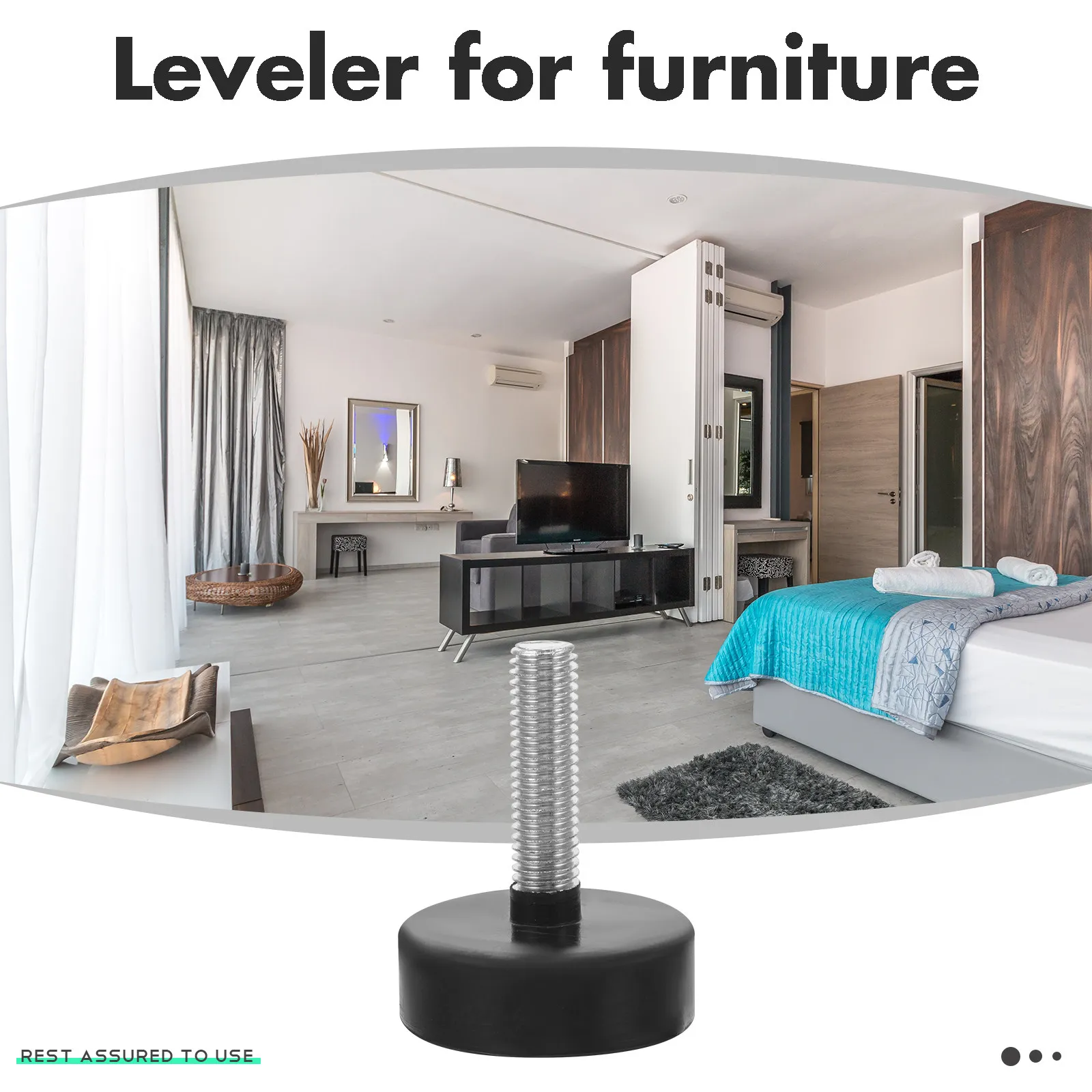 4Pcs Furniture Leveling Feet Rubber Foot Shock Absorber Adjustable Height Sturdy Non Slip for Chairs Tables Desks Home Office