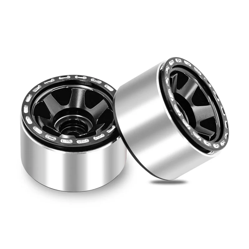 4 قطع عجلات معدنية مقاس 1.0 بوصة لزواحف SCX24/AX24/FCX24/FMS 1/24 & TRX4M 1/18 RC - برونكو/دافع/K10/F150