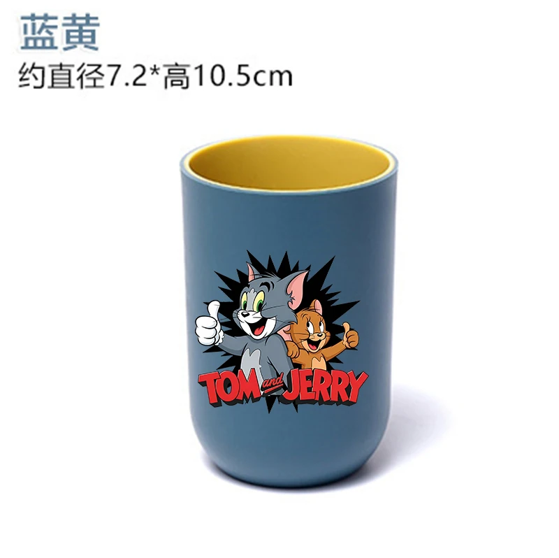 Tom and Jerry Toothbrush Cup Anime Cartoon Water Cup Kawaii Woman Man Mouthwash Cups Bathroom Rinse Cup Toothpaste Bottles Gift