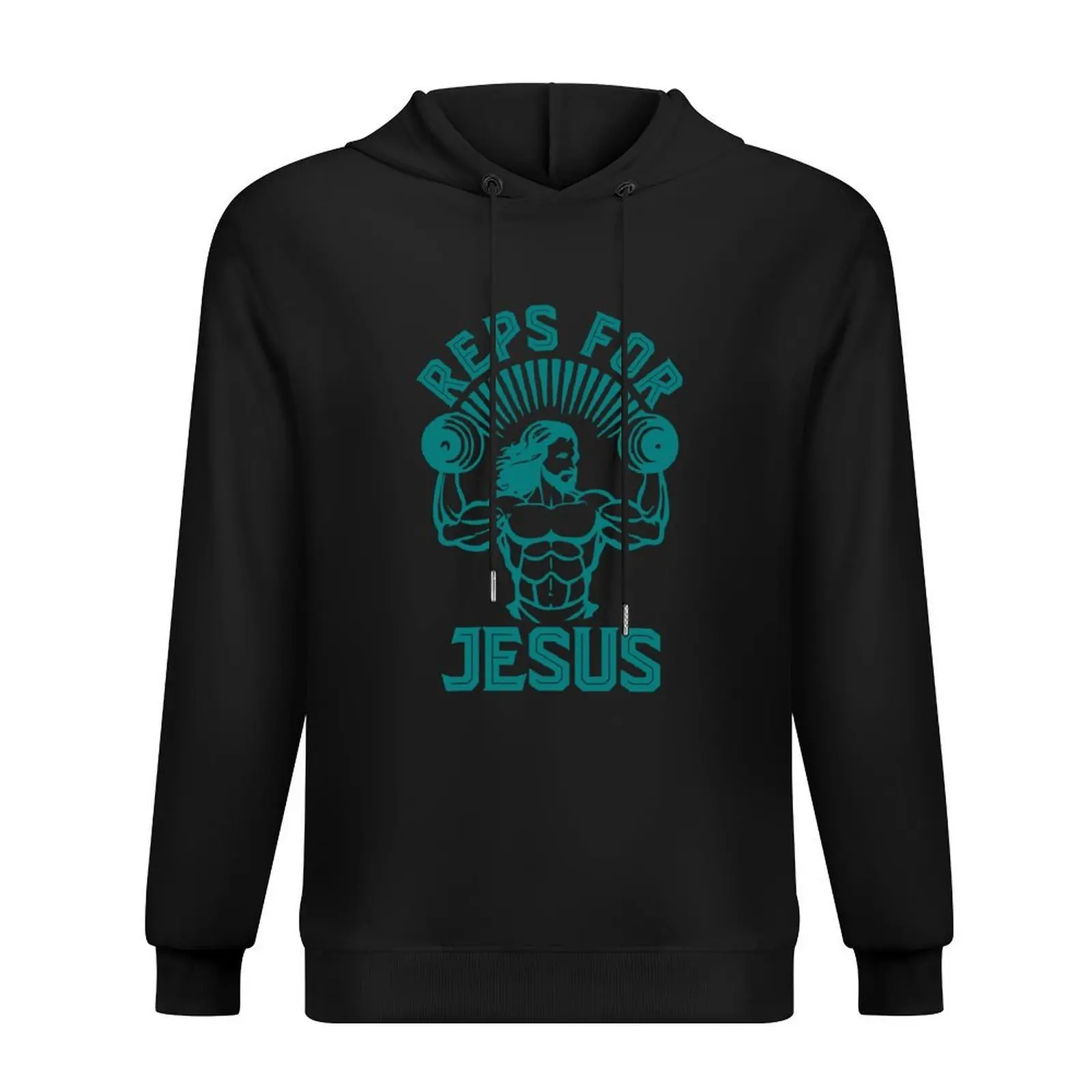 

Reps for Jesus: Motivational Christian Art. Teal Hoodie fashion men korean clothes aesthetic clothing oversized hoodie