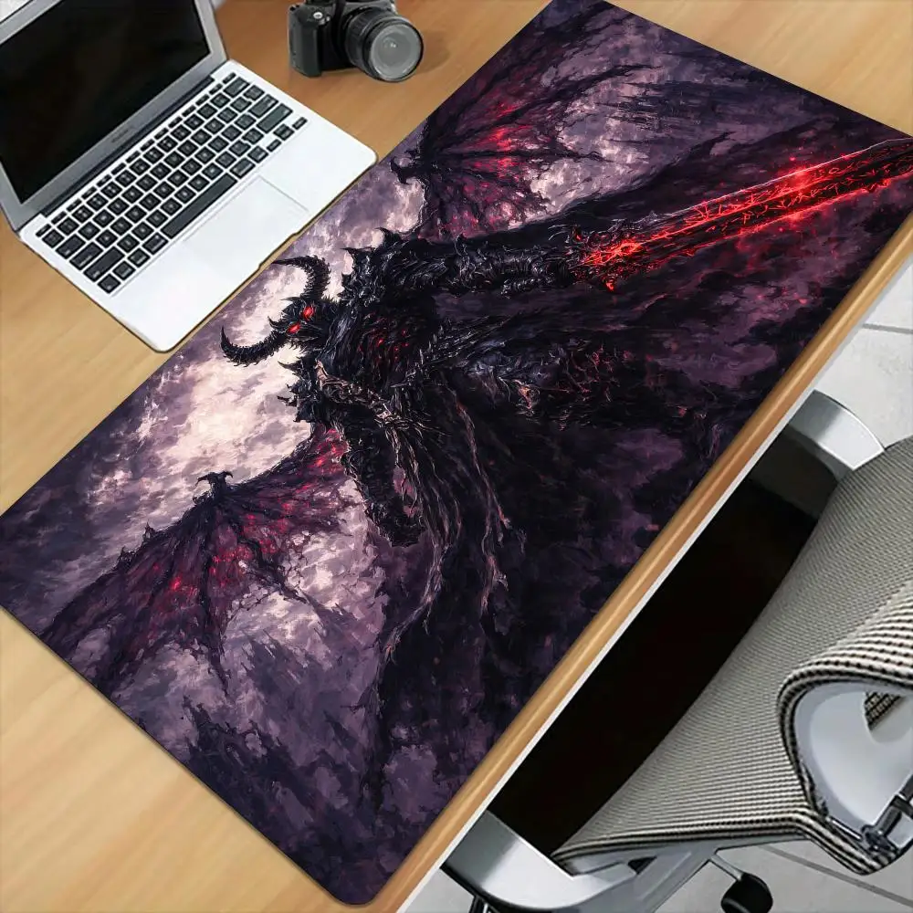 Dark Demon God Gaming Mouse Pad Desk Mat with Stitched Edge Non-Slip Desk Pad Mousepads PC Accessories Gaming Mats Office Carpet