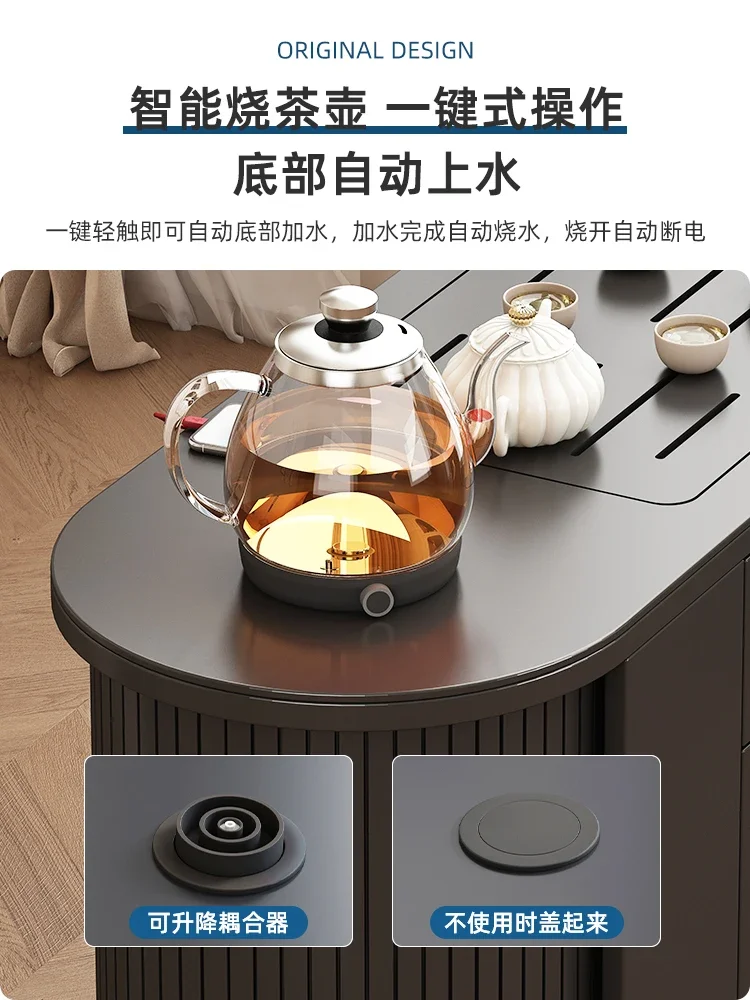 French retro mobile tea table, tea cabinet, kettle integrated living room,High Quality