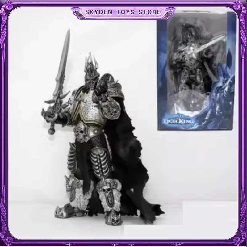 World of Warcraft Action Figure Lich King Arthas Death Knight Super Stunning Standing Frostmourne Model Animation for Fans