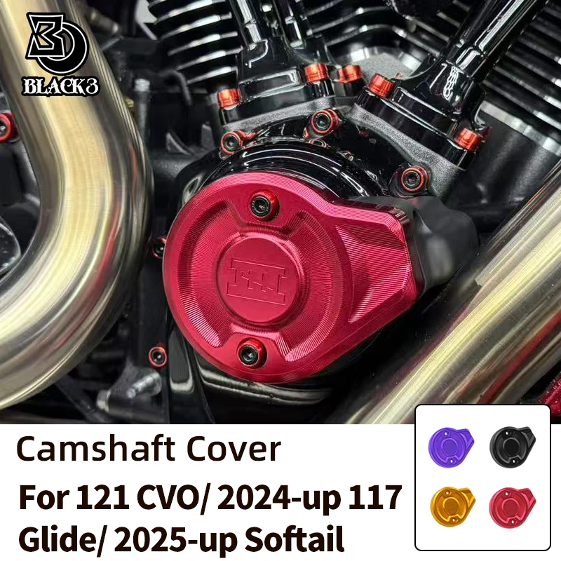 

BLACK3 для Harley 2023-up Road/Street Glide 121CVO 121ST FLTRXSE 2024-up, новинка 117 Glide 2025-up Softail, крышка распределительного вала мотоцикла