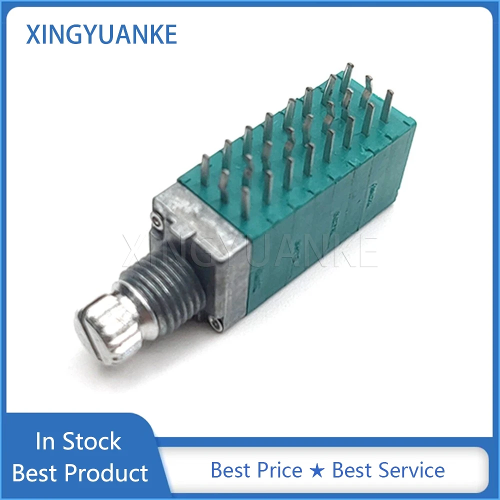 1PCS RK097 Type 8 Link C50K Audio Power Amplifier Volume Precision Potentiometer C50K*8 24-Pin Handle Length 10MM