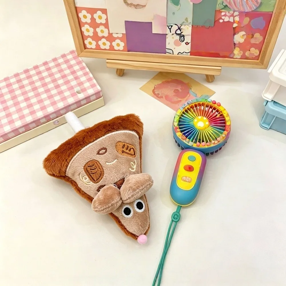 6pcs Blueberry Keychain Combination Pizza Mouse Keychain Cartoon Fashion Friendship Pizza Pendant Plush Cute BFF Keyring Couple
