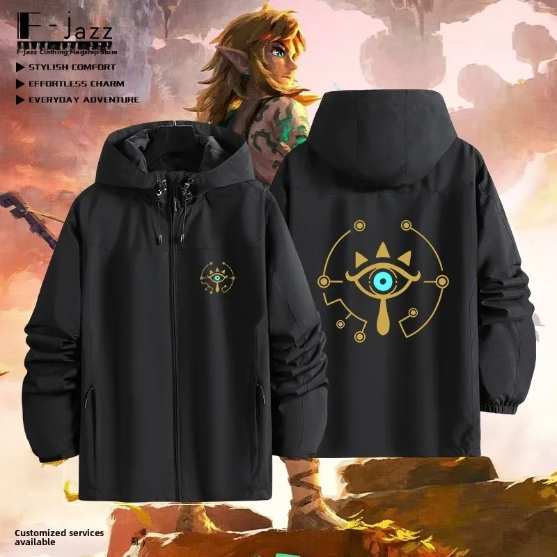 

Hylia Legend Breath of the Wild Game Hikari Stone Te-in-one ex Jaet Coat Casual Sle Windproof Polyester Fiber