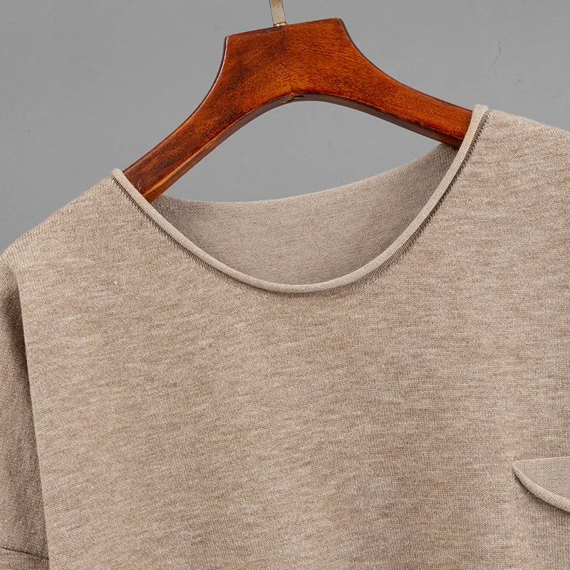 Design coreano nova malha 2 peça define feminino o-pescoço malha solta camisola pulôver topos conjuntos de cintura alta calças retas outfit