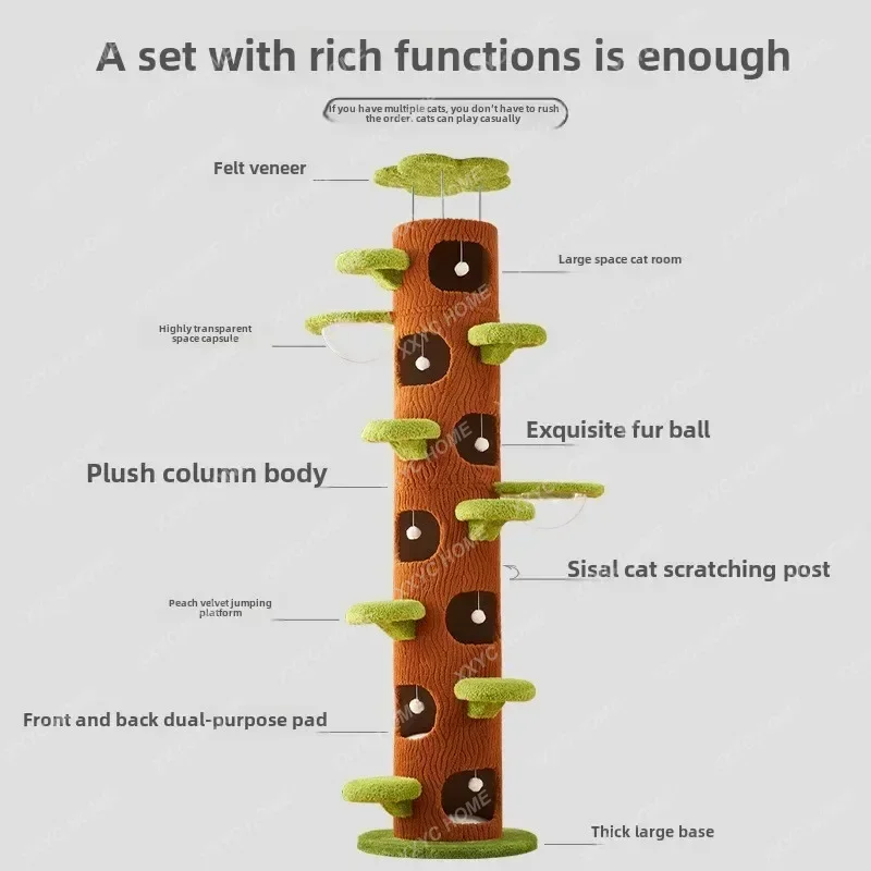 TTCat climbing frame nest, cat tree integration, non-solid wood Tongtian pillar, fram toys products