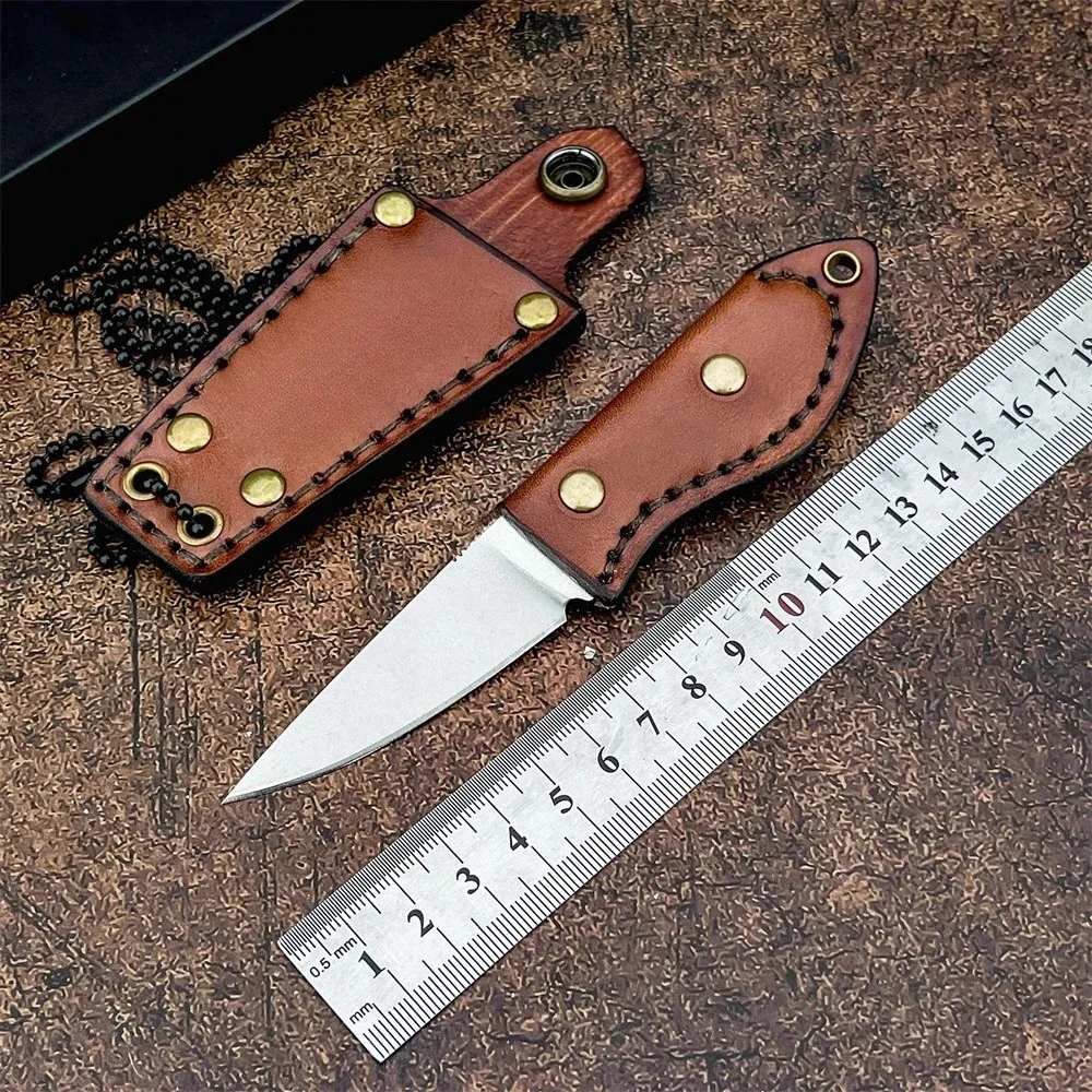 

Новый нож с фиксированным лезвием для ночной рыбалки, кожаная ручка, лезвие M390, портативный уличный EDC, кемпинг, пеший туризм, многофункциональный инструмент
