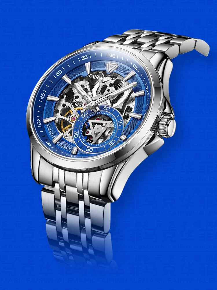 Sports Transparent Automatic Watch Men's Luxury Watches Install Automatic mechanical Movement 30M waterproof Watch