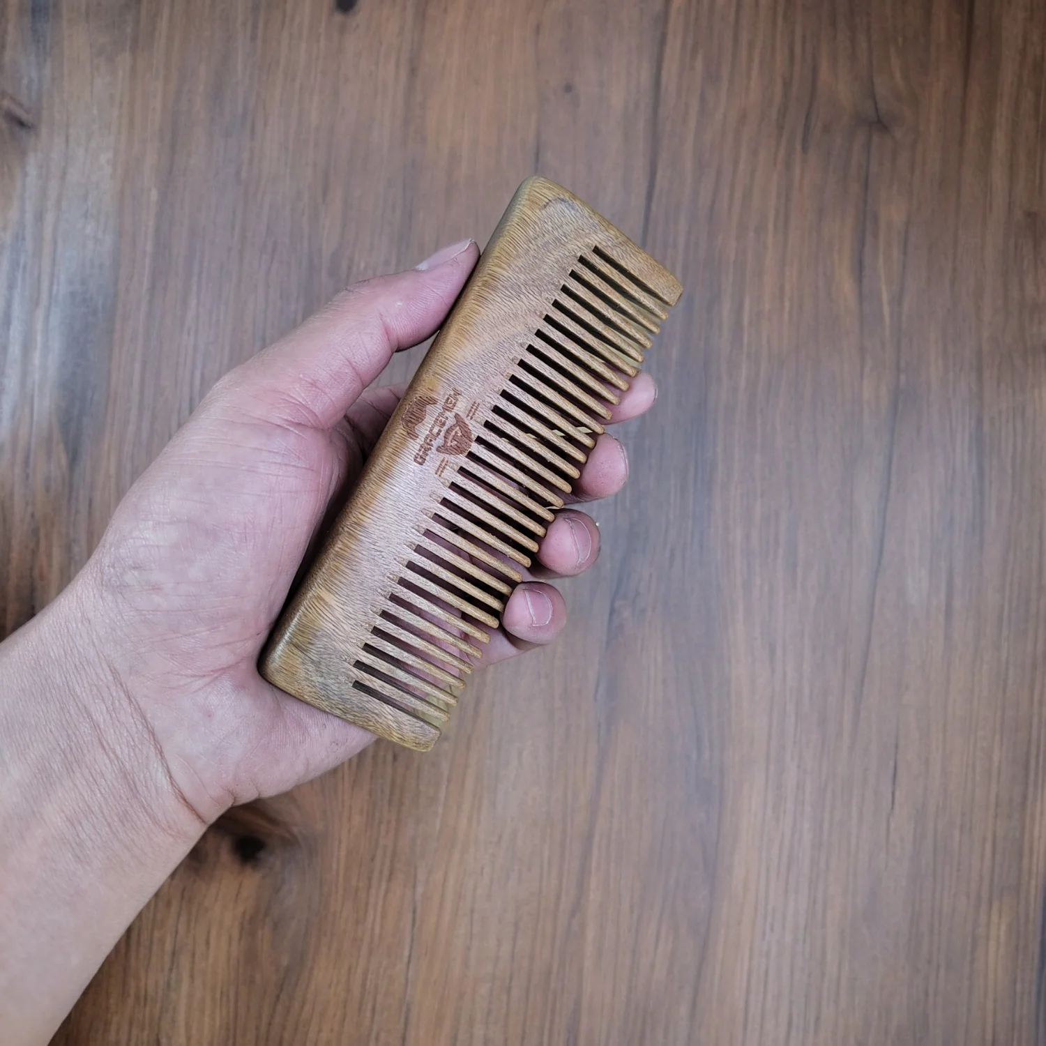 1 Piece Green Sandalwood Comb Custom LOGO Beard Comb Hair Comb for Men  Women - Personalized Your Name Text Date As Great Gifts