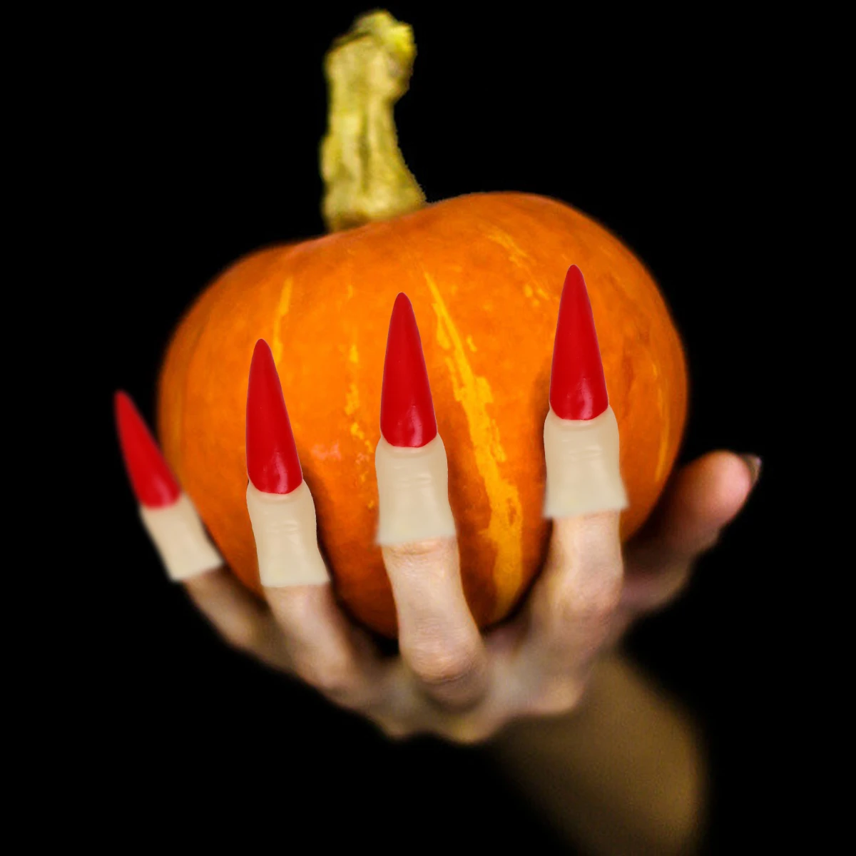 11 Pcs Hand Fake Nose Nail Set Nails Halloween Witch Fingers Red Rubber Role Play