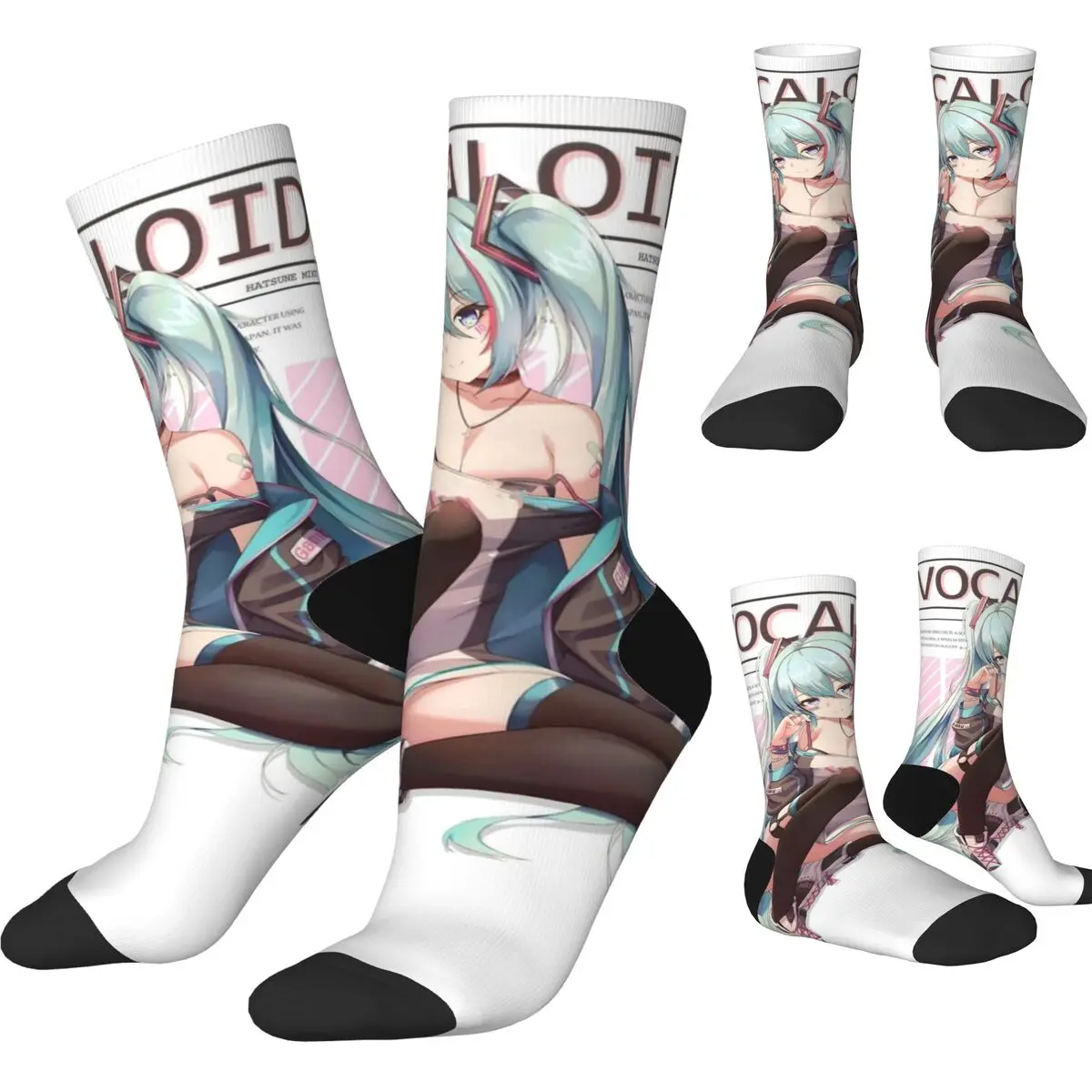 Fashion Male Men Socks Casual Hatsune Miku Manga Sock Sport Women Socks Spring Summer Autumn Winter Fashion Male Men Socks Casual Hatsune Miku Manga Sock Sport Women Socks Spring Summer Autumn Winter