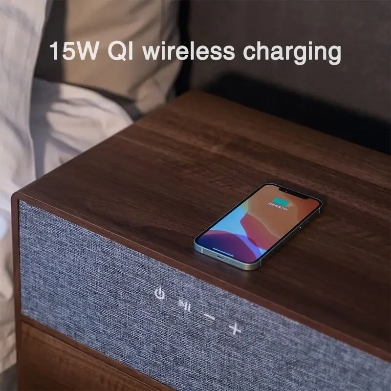

Smart Speaker Wireless Charging Black White Bedside Night Stand And Tables Coffee Antique For Hotel Guest Rest Room Luxury