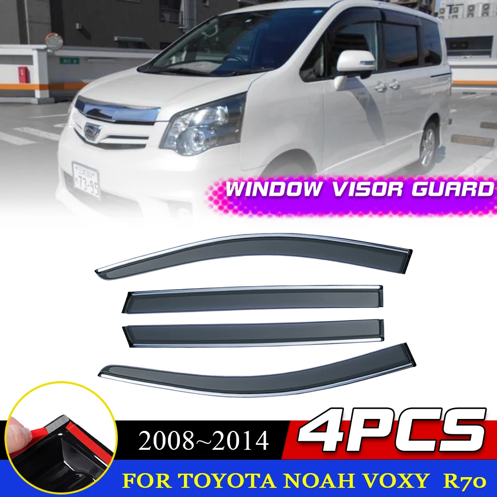 

Козырек для окон для Toyota Noah Voxy NAV1 R70 X S V ZS 2008 ~ 2014 2009 2010 2011 2012 2013 вентиляционное отверстие, дефлектор дыма, дверные навесы, крышка от дождя, аксессуары для бровей