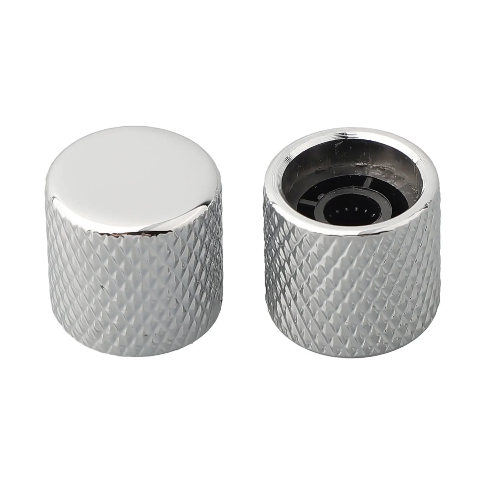 Buttons Guitar Knobs For Electric Guitar Electric Bass Knobs Silver/Black Tone Volume 4PCS Accessories Bass Useful