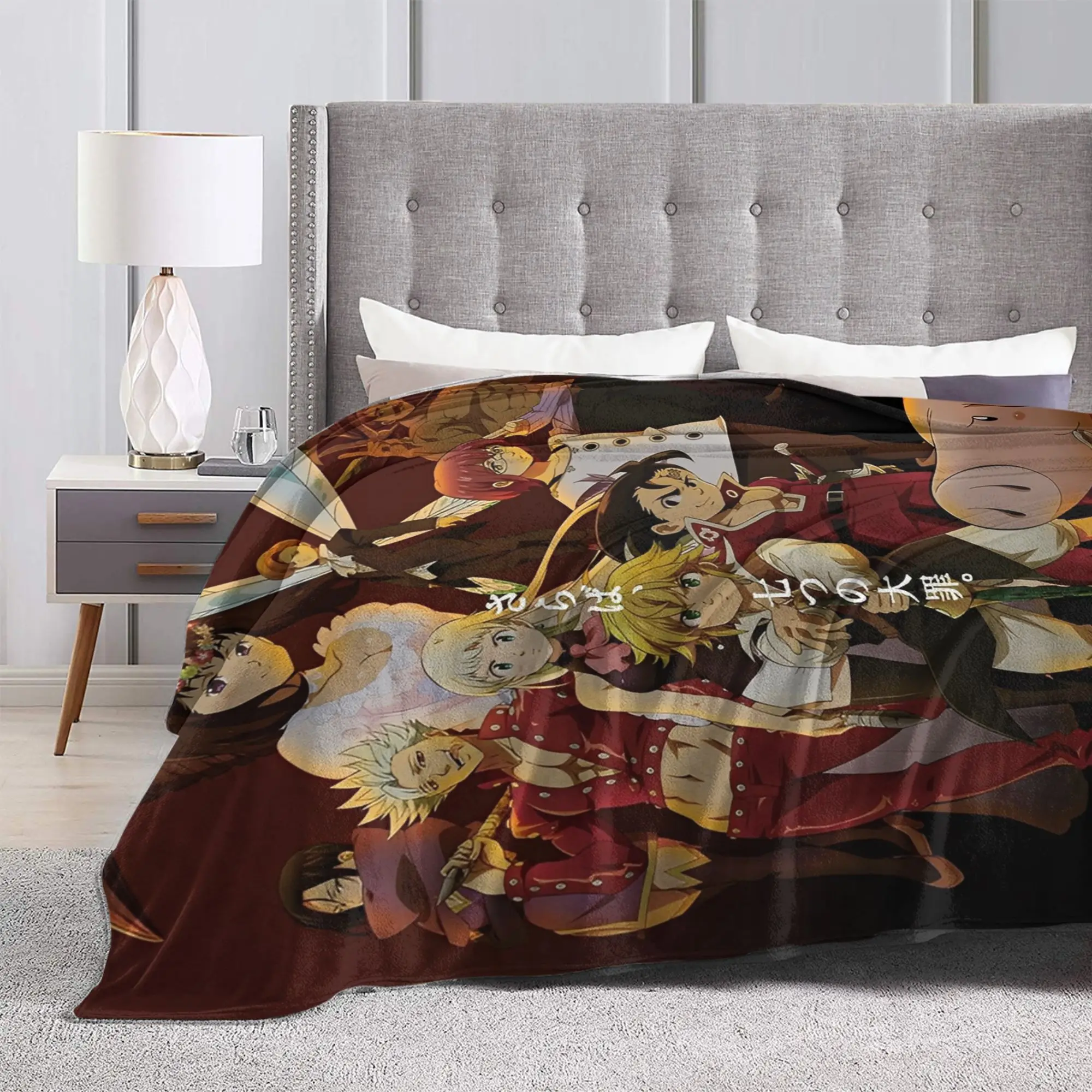 البطانيات السبع المميتة الفانيلا بطانية رمي مخصصة لأريكة تتحول لسرير الأريكة 150*125 سنتيمتر قطعة البساط ،