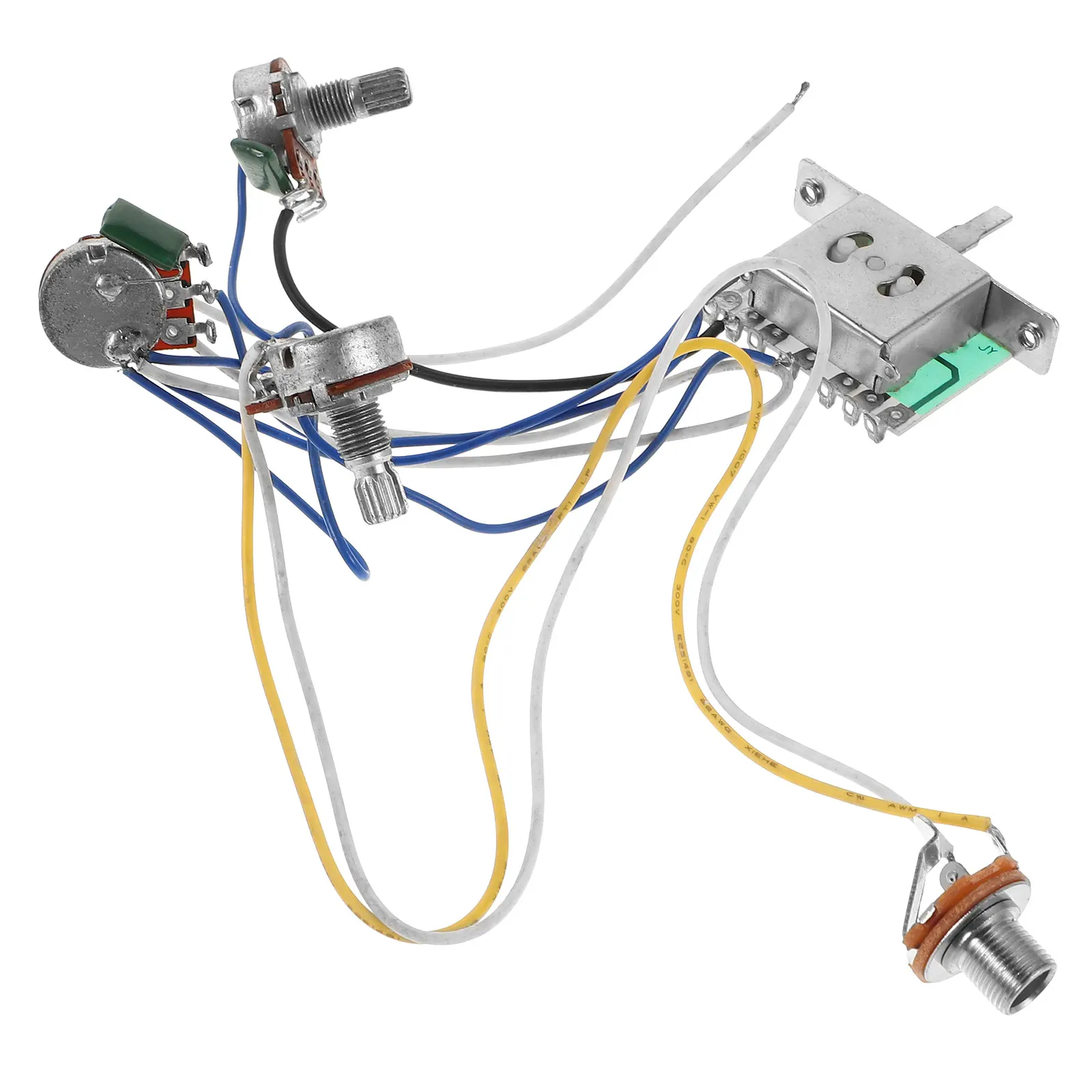 

Guitar Electronics Kit 3-Way Toggle Switch Jack Potentiometer Stable Circuit Design Enhanced Sound Creation Guitar Harness
