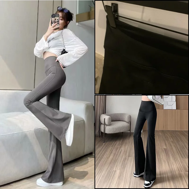 

Seamless Yoga Pants for Women High Waisted Tummy Control Butt Lifting Flared Leggings with Pockets Soft Workout Gym Sports Wear