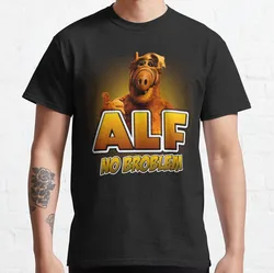 Alien ALF No Problem Tv Sitcom alien life form Ah Fu at home T-Shirt Awesome 100% Cotton Short Sleeve T Shirts Plus Size Tops