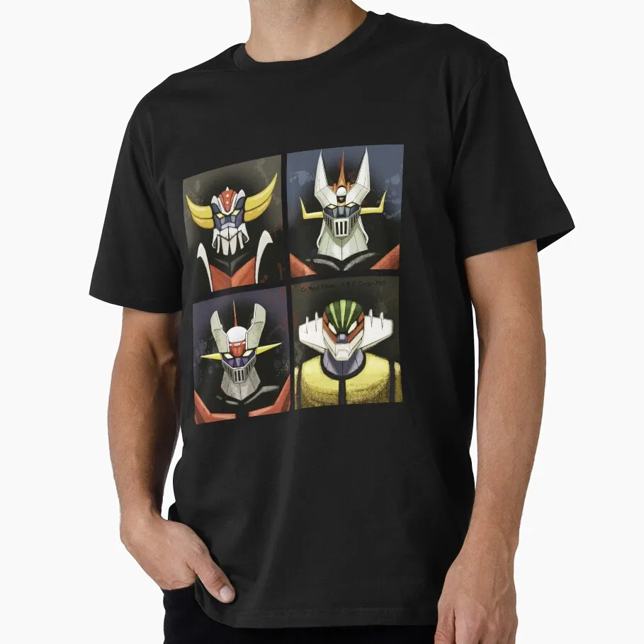 

Go Nagai Tribute - Grendizer, Jeeg, Mazinger z, Great Mazinger Classic Mecha Anime Gift t shirt for man UFO Robot Y2K clothes