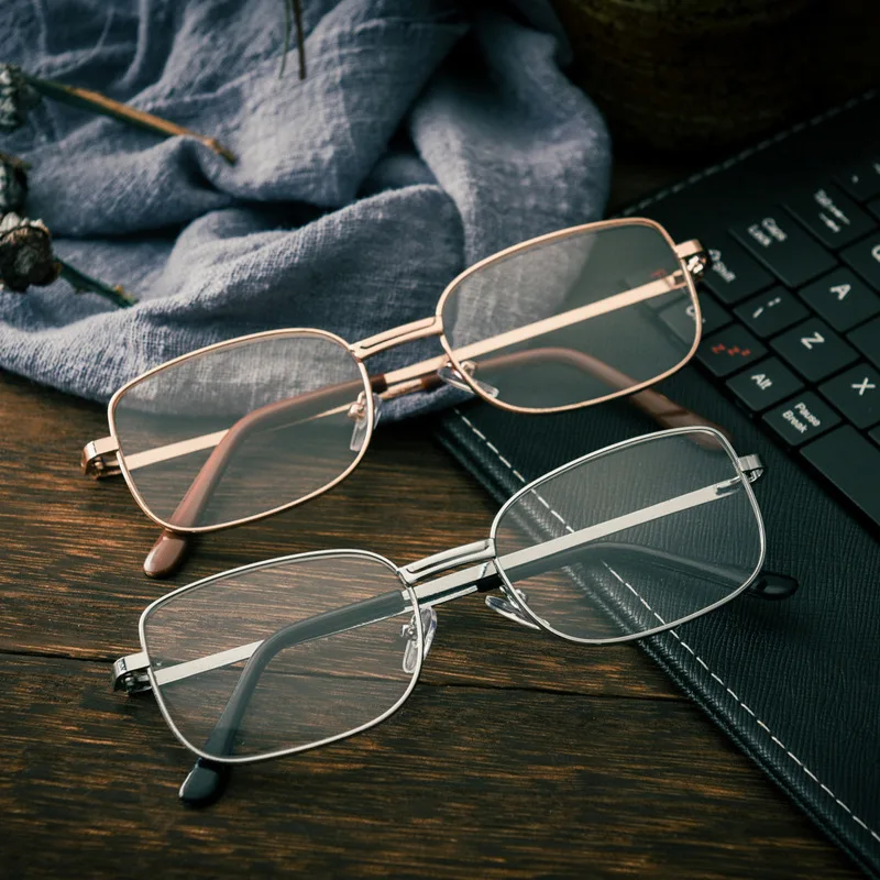 Presbyopic Lens Male Metal Frame High Definition Resin Lens Fashionable Whole Frame Big Frame Medium Old People Flower Lens