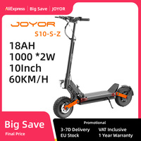 JOYOR S10-S-Z Electric Scooter 10 Inch Air Tires 60V 18Ah Battery 2*1000W Dual Motor 65Km/h Max Speed 70-85KM Range 120KG Load