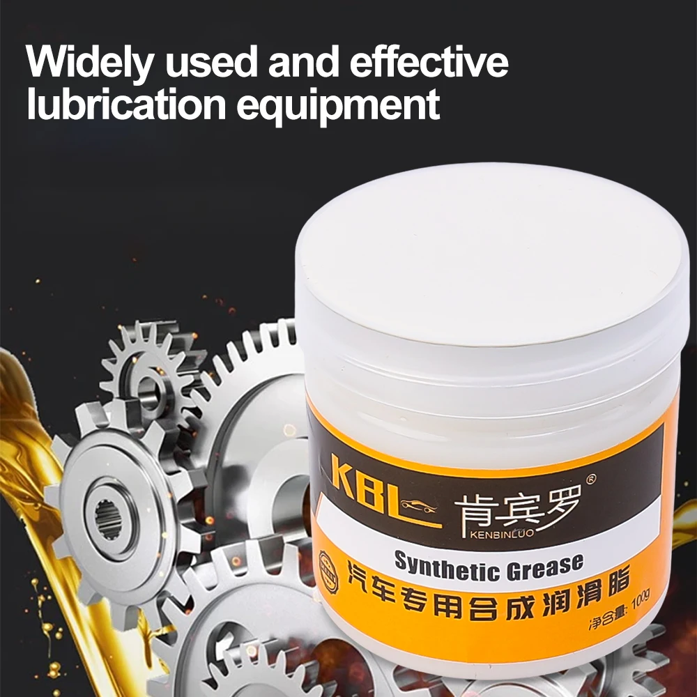 Kit Gemuk Putih 100G Roda Gigi Bantalan Rantai Mobil Formula Minyak Mineral Serbaguna Suhu Tinggi dengan Handuk Sikat