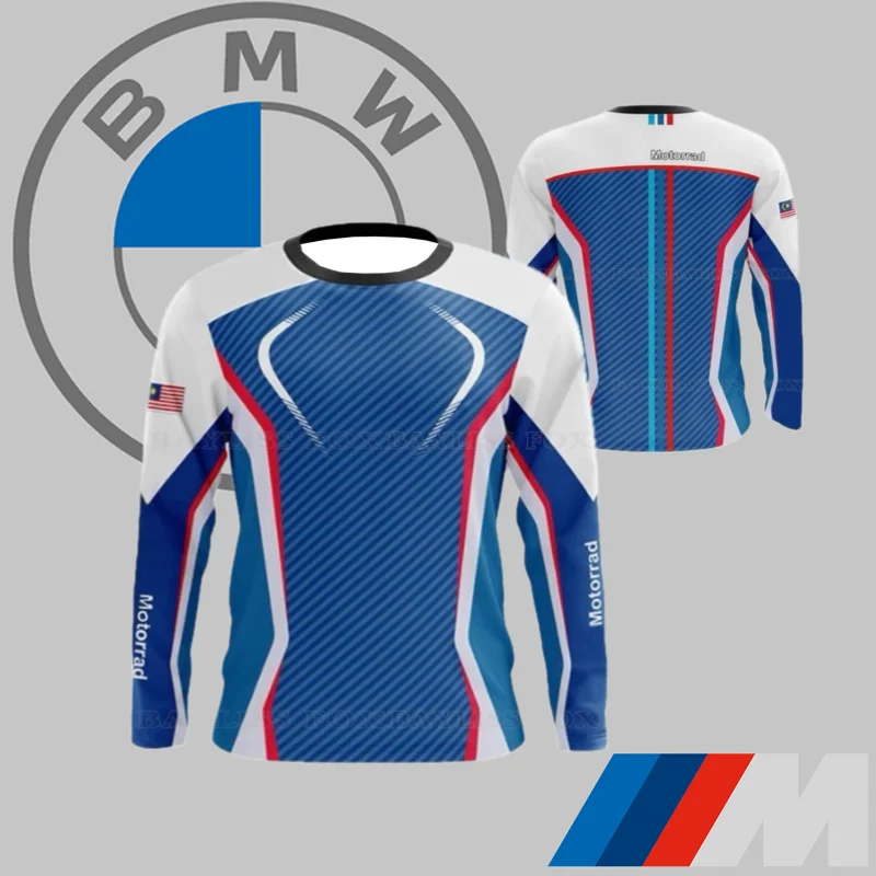 

BMW New Men's Quick-drying Long-sleeved 2025 Classic Luxury Car Sports Brand T-shirt Comfortable Casual Off-road Motorcycle Top