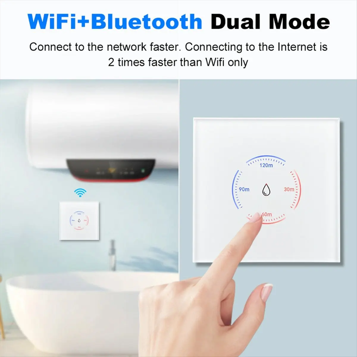 Goodprice Tuya EU WiFi Smart Water Heater Boiler Switch 40A 8000W Smart Life App Control Switch Works for Alexa Google Home B