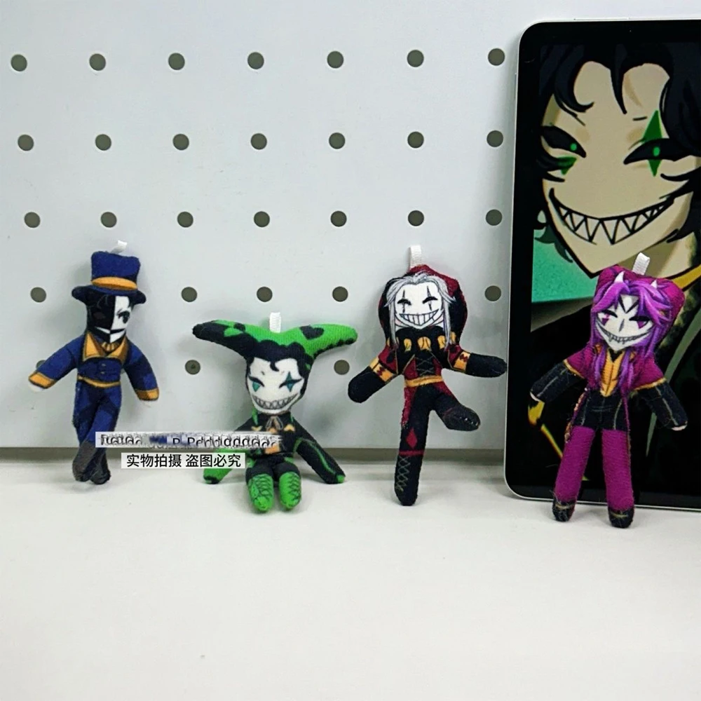 8cm Flexible Body Wire Circus Anime Game Freaks Jester Harlequin Ticket Taker Bil Pierrot Plush Toys Keychain Bag Pendant Doll
