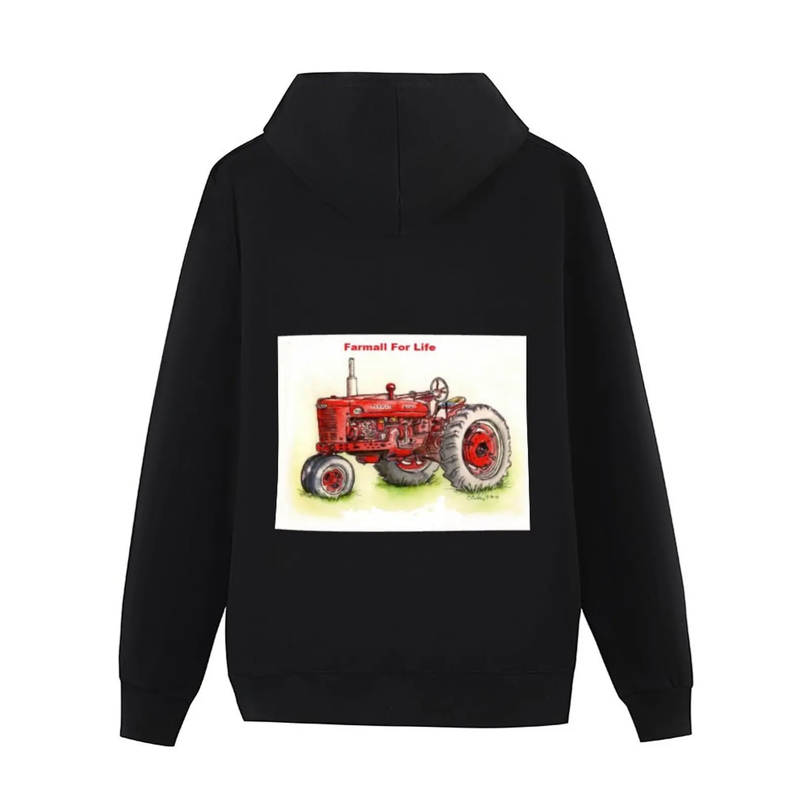 ملابس شتوية بغطاء للرأس من Farmall-For-Life تي شيرت جرافيك للرجال على الطراز الكوري معطف رجالي بقلنسوة مقاس كبير