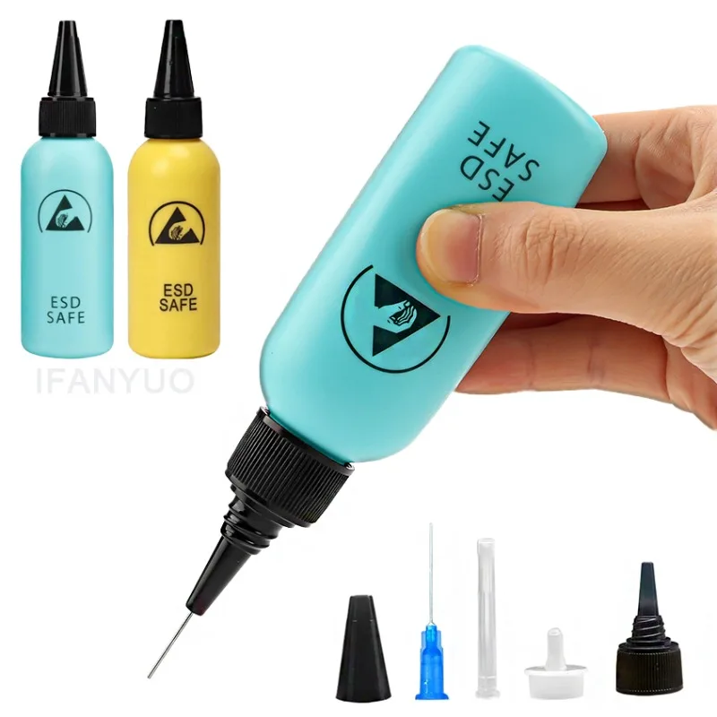 Alkoholflasche, Abgabe von Kolophonium, Waschplatte, Wasser, antistatische Lösungsmittelflasche mit Nadel, 60 ml, auslaufsichere Handy-Reparatur