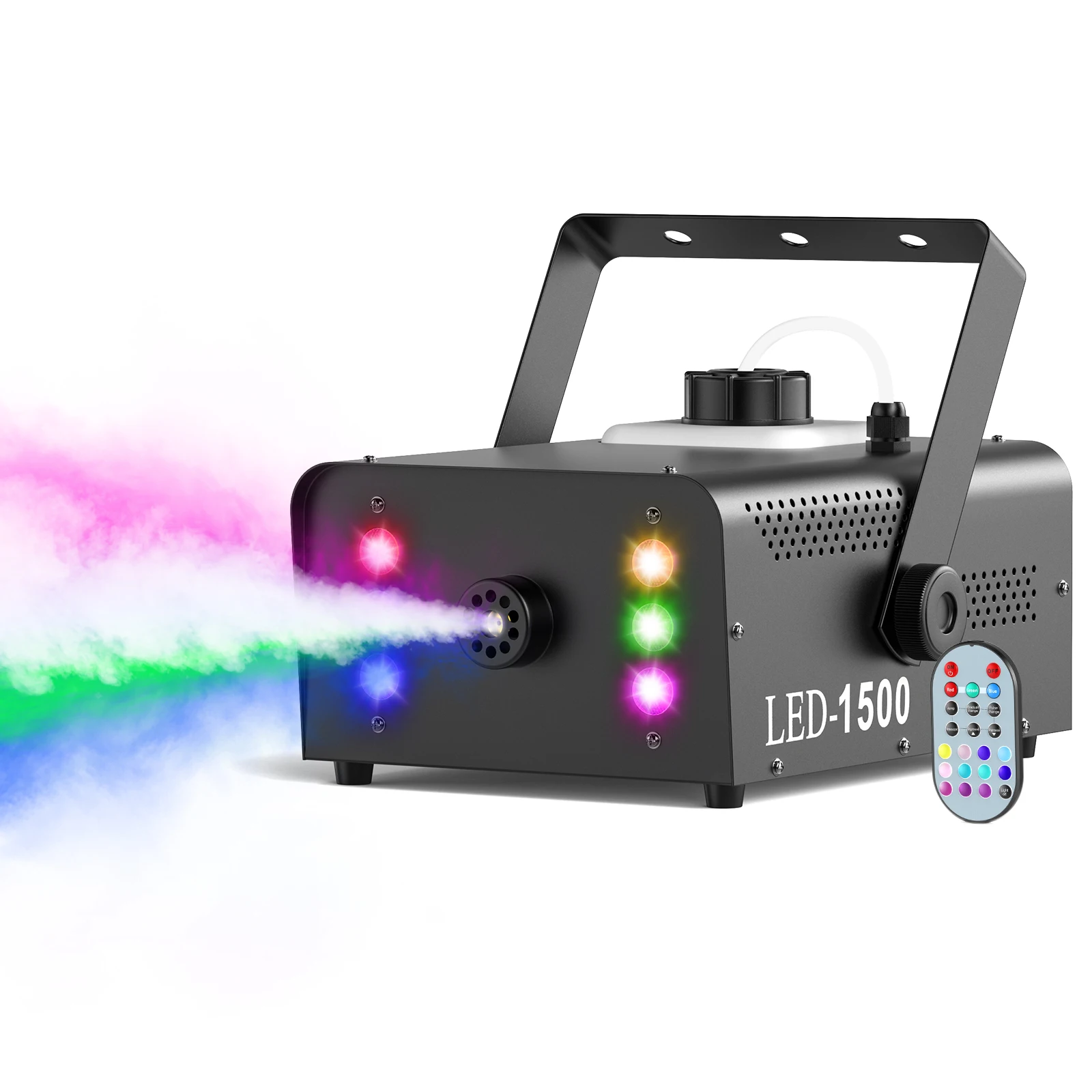 

Datewink 1500W Smoke Fog Machine RGB 6LED Stage Lighting Fogger Effect Remote Control For DJ Disco Christmas Party Nightclub Bar